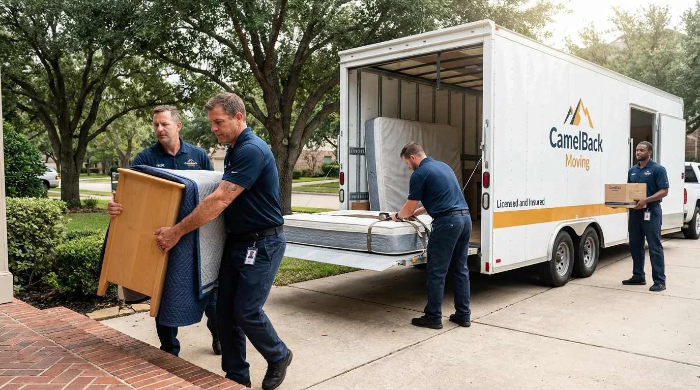 Crew loading residential truck for cross-state move from DeFuniak Springs, FL