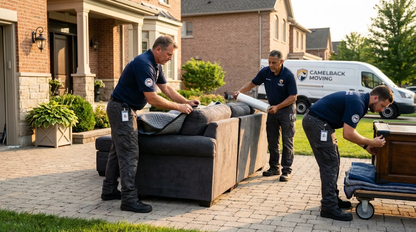 Large estate moving crew wrapping furniture in DeFuniak Springs, FL