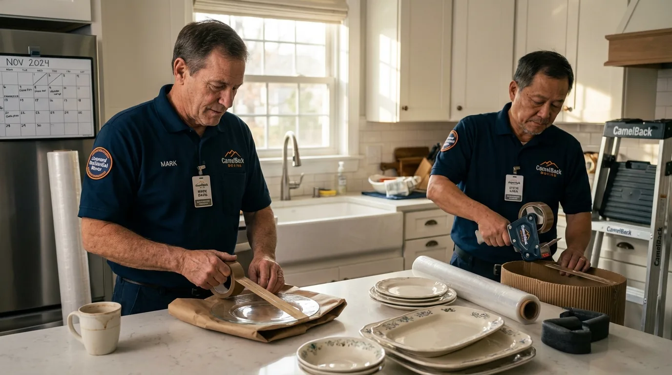 Professional crew packing kitchen dishware in DeFuniak Springs, FL